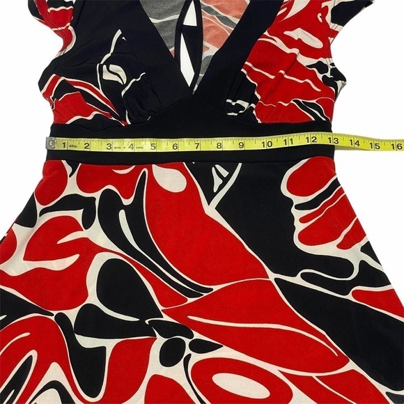 SPEECHLESS Red Black Printed A-Line Dress medium - Picture 4 of 12